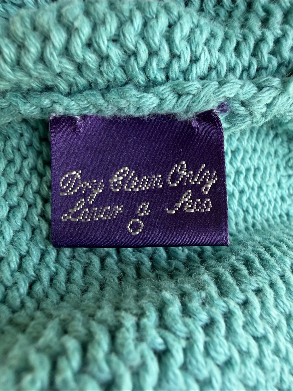 Ralph Lauren Purple Label Cashmere Blend Crewneck Sweater Aqua Blue Size Large - Picture 5 of 8